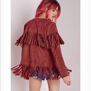 Fringe Jacket - Faux Suede